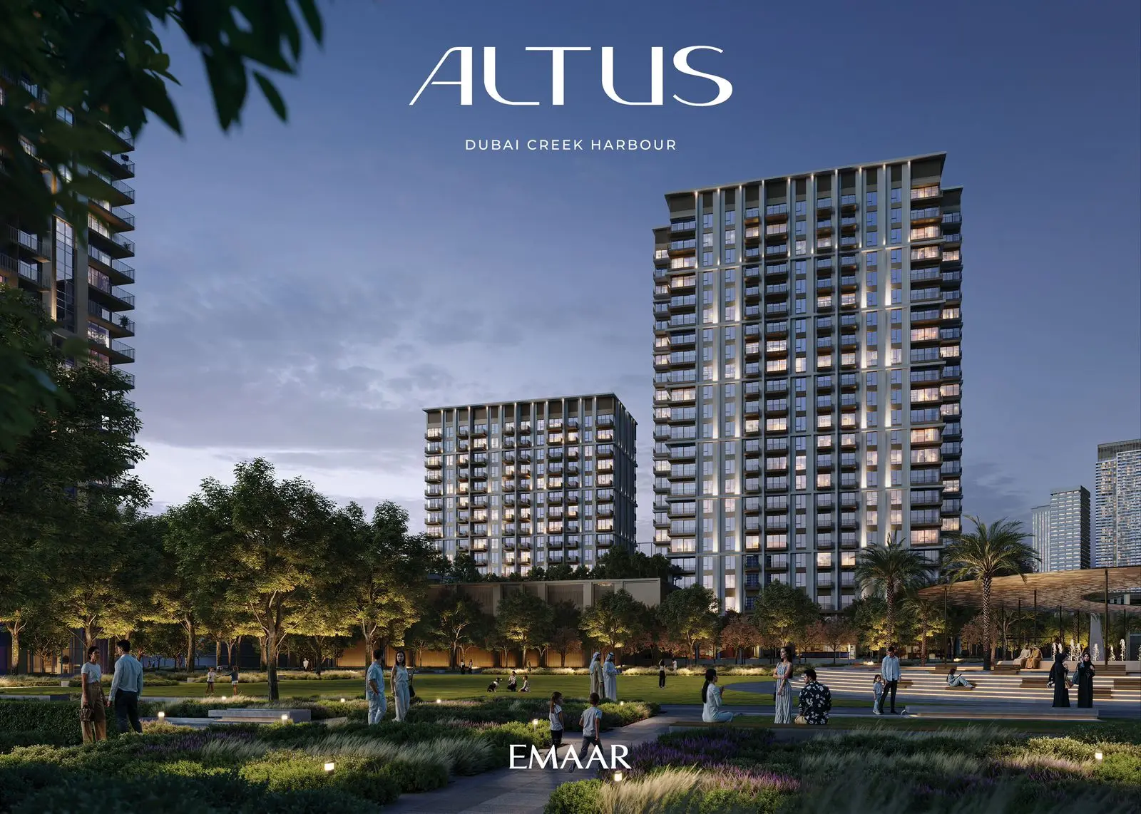 Experience the epitome of contemporary living with ALTUS Dubai Creek Harbour by Emaar, where towering, illuminated buildings are beautifully nestled amidst vibrant greenery. Picture yourself enjoying a leisurely stroll through the park at sunset, enveloped in tranquility and elegance. Discover your dream home with Redlac Real Estate in Dubai, your gateway to premier properties and unparalleled luxury living.