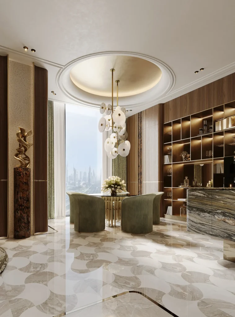 BURJ AZIZI 1BR PENTHOUSE TYPE 2 DINING AREA